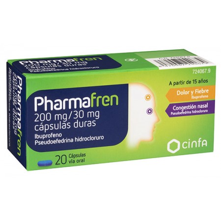 PHARMAFREN 200/30 MG 20 CAPSULAS