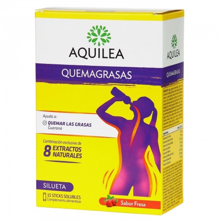 AQUILEA QUEMAGRASAS 15 STICKS SABOR FRESA