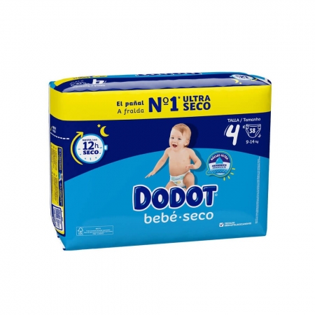 DODOT BEBE SECO EXTRA 62 PAÑALES INFANTILES TALLA 4+ 10-15 KG