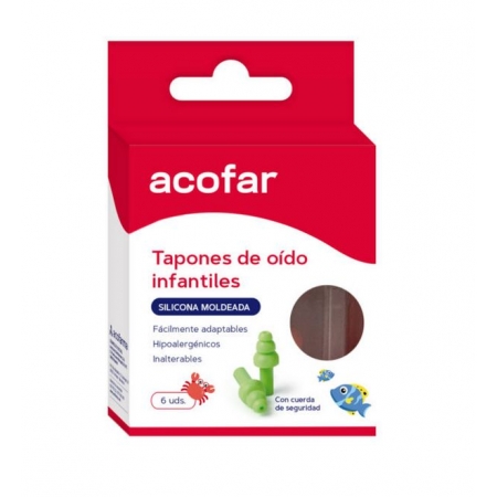 ACOFAR 6 TAPONES OIDOS SILICONA MOLDEADA INFANTILES