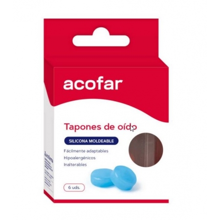 ACOFAR 6 TAPONES OIDOS SILICONA MOLDEABLE