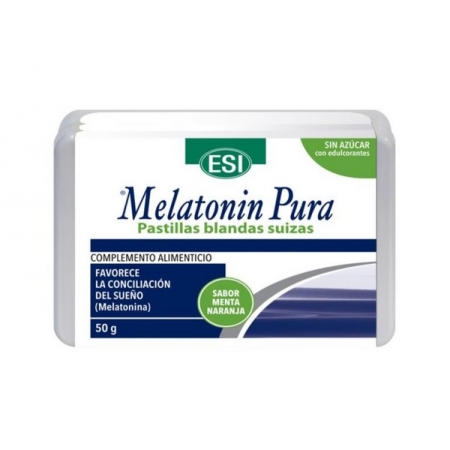 ESI MELATONIN PURA PASTILLAS BLANDAS SUIZAS SABOR MENTA NARANJA 50 G