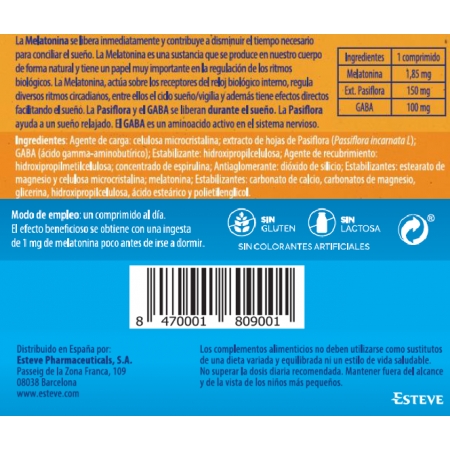 DORMINATUR MELATONINA FORTE 30 COMPRIMIDOS LIBERACION PROLONGADA