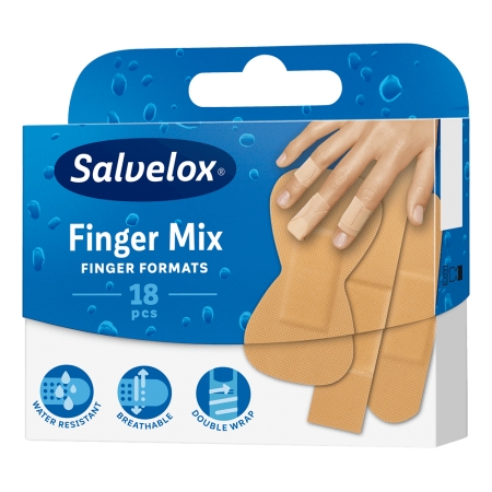 SALVELOX FINGER MIX 18 APOSITOS ADHESIVOS SURTIDOS