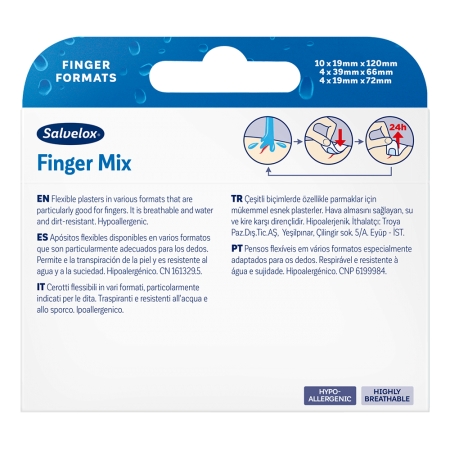 SALVELOX FINGER MIX 18 APOSITOS ADHESIVOS SURTIDOS