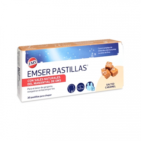 EMSER 30 PASTILLAS GARGANTA CARAMELO CON SAL
