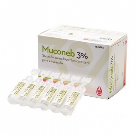 MUCONEB 3% SOLUCION SALINA HIPERTONICA PARA INHALACION 30 AMPOLLAS DE 4 ML
