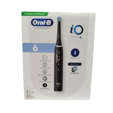 ORAL-B IO6 CEPILLO DENTAL ELECTRICO NEGRO CON 4 RECAMBIOS + FUNDA VIAJE