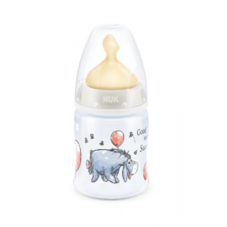 NUK FIRST CHOICE+ BIBERON WINNIE TETINA DE LATEX 0-6 MESES FLUJO M 150 ML COLORES SURTIDOS