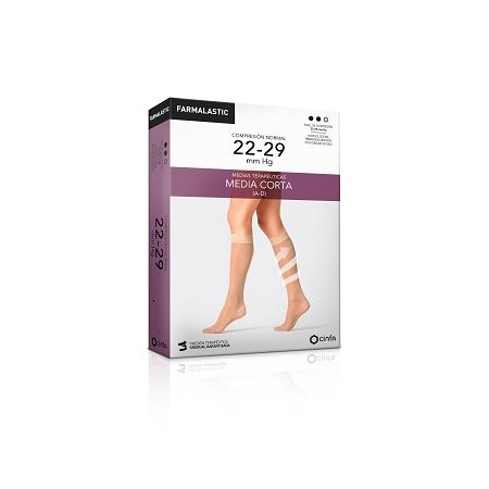 FARMALASTIC MEDIA CORTA COMP NORMAL (22-29 MM HG) PUNTA CERRADA NEGRA T- PEQUEÑA