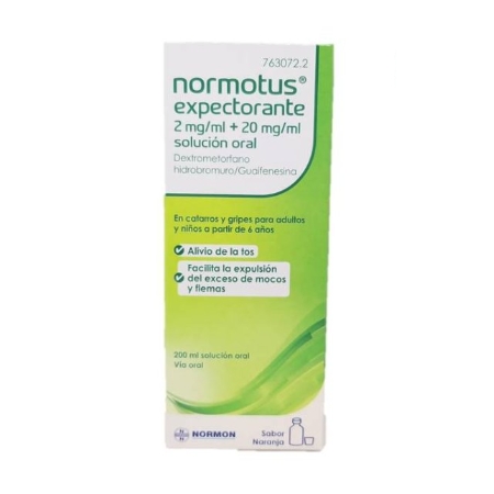NORMOTUS EXPECTORANTE 2 MG/ML + 20 MG/ML SOLUCION ORAL 1 FRASCO 200 ML