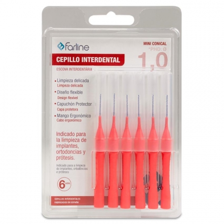 FARLINE 6 CEPILLOS INTERDENTALES MINI CONICAL 1,0 MM