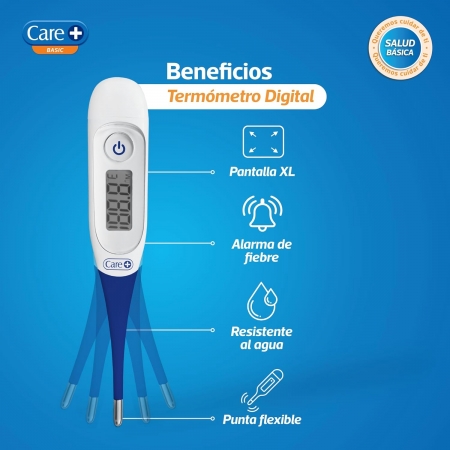 CARE+ TERMOMETRO DIGITAL PANTALLA GRANDE PUNTA FLEXIBLE