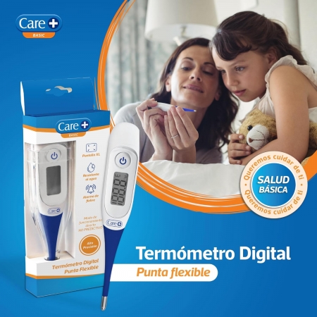 CARE+ TERMOMETRO DIGITAL PANTALLA GRANDE PUNTA FLEXIBLE