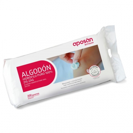 APOSAN ALGODON HIDROFILO PURO 100% ZIG ZAG 200 G