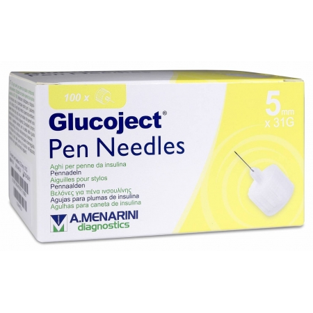 GLUCOJECT PEN NEEDLES 31G 5 MM 100 U