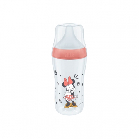 NUK PERFECT MATCH BIBERON PP TETINA DE SILICONA FLUJO M 260 ML WTP MINNIE ROJO