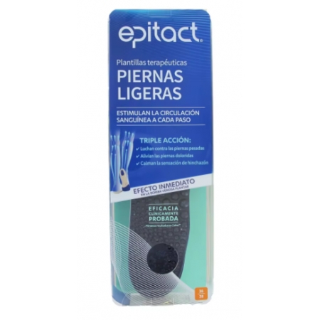 EPITACT PLANTILLAS PIERNAS LIGERAS TRIPLE ACCION TALLA S (36-38) 2 UNIDADES