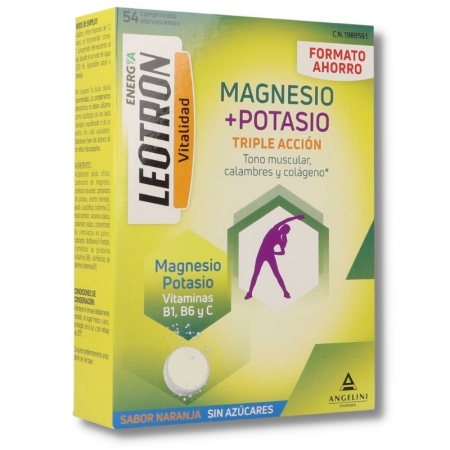 LEOTRON MAGNESIO + POTASIO 54 COMPRIMIDOS EFERVESCENTES