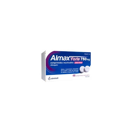 ALMAX FORTE 750 MG 48 COMPRIMIDOS MASTICABLES SABOR FRESA