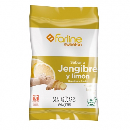 FARLINE SWEETSIN CARAMELOS SIN AZUCAR JENGIBRE Y LIMON BOLSA 40 G
