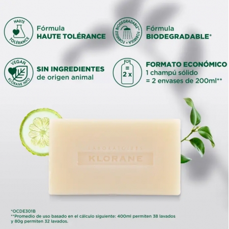 KLORANE CHAMPU SOLIDO A LA CIDRA PASTILLA 80 G