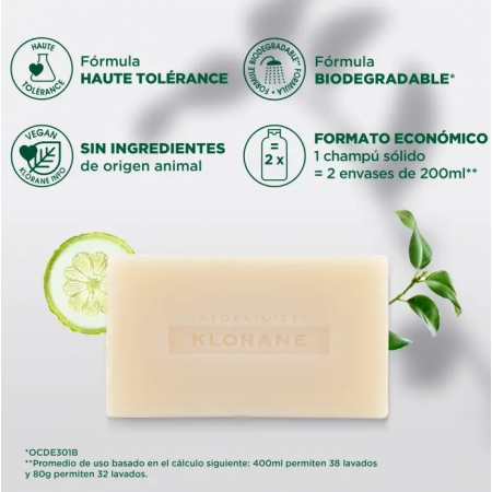 KLORANE CHAMPU SOLIDO A LA AVENA PASTILLA 80 G