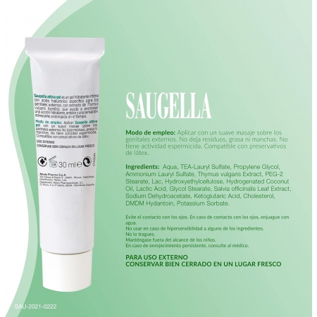 SAUGELLA GEL LUBRICANTE ATTIVA 30 G