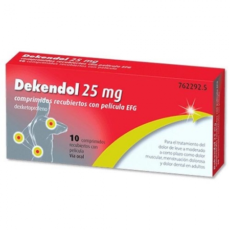 DEKENDOL EFG 25 MG 10 COMPRIMIDOS RECUBIERTOS