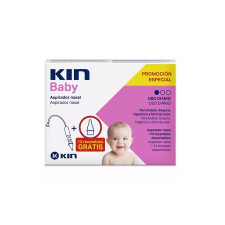 KIN BABY ASPIRADOR NASAL+ 13 RECAMBIOS BLANDOS GRATIS