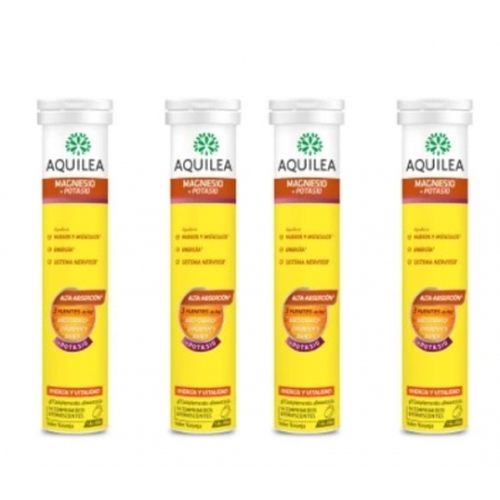 AQUILEA MAGNESIO+ POTASIO 56 COMPRIMIDOS EFERVESCENTES SABOR NARANJA FORMATO XL