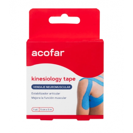 ACOFAR KINESIOLOGY TAPE VENDAJE 5 M X 5 CM COLOR AZUL