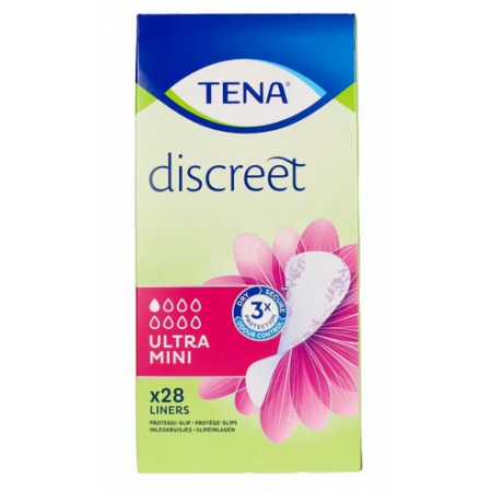 TENA DISCREET ULTRA MINI PROTEGE-SLIPS 28 UNIDADES