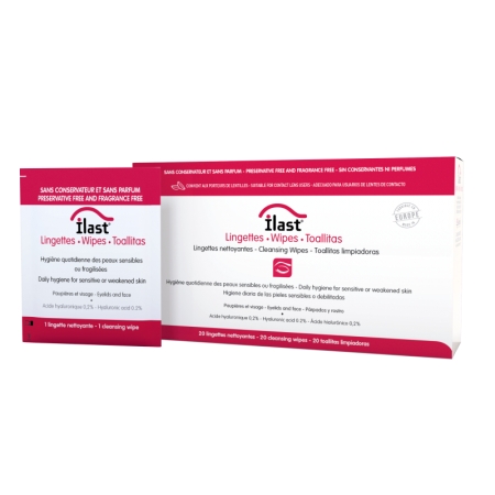 ILAST TOALLITAS LIMPIADORAS PARPADOS PESTAÑAS Y CARA 20 UNIDADES