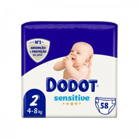 DODOT SENSITIVE 58 PAÑALES TALLA 2 4-8 KG