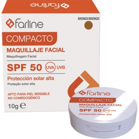 FARLINE MAQUILAJE COMPACTO SPF50 BRONCE 10 G