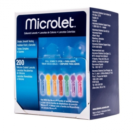 MICROLET 200 LANCETAS DE COLORES