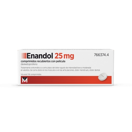 ENANDOL 25 MG 16 COMPRIMIDOS RECUBIERTOS