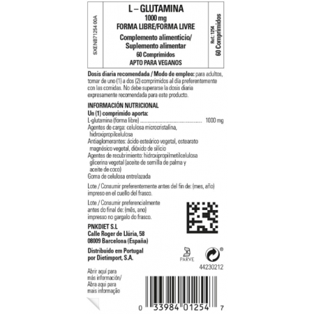 SOLGAR L-GLUTAMINA 1000 MG 60 COMPRIMIDOS