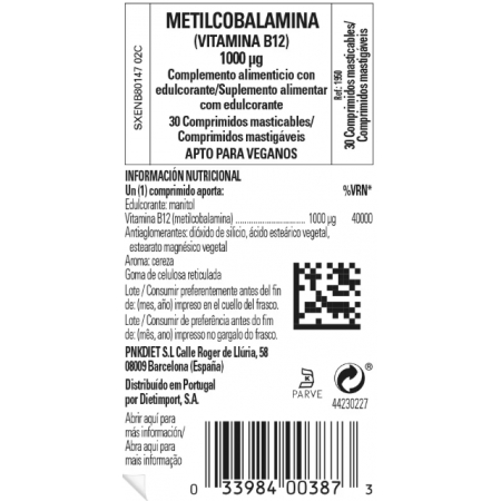 SOLGAR METILCOBALAMINA VITAMINA B12 30 COMPRIMIDOS