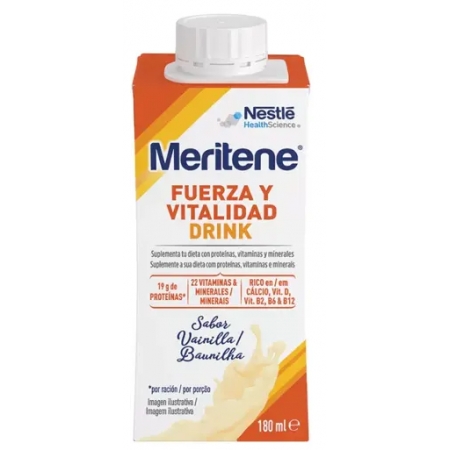 MERITENE FUERZA Y VITALIDAD DRINK 6 BOTELLAS 180 ML SABOR VAINILLA