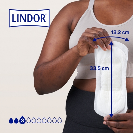 LINDOR LADY PAD 3 GOTAS INCONTINENCIA ORINA NORMAL 24 COMPRESAS