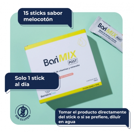 BARIMIX POST 15 STICKS 10 ML SABOR MELOCOTON