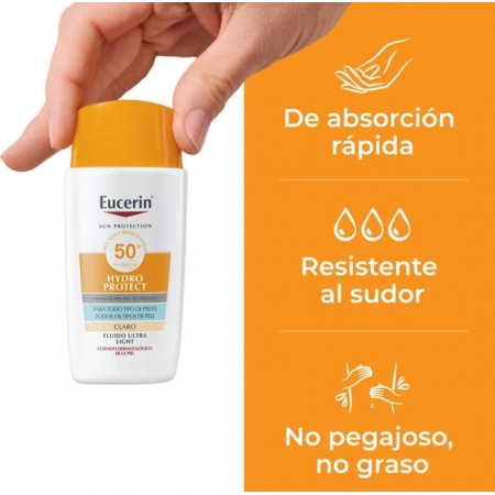 EUCERIN SUN HYDROPROTECT FLUIDO ULTRA LIGHT SPF50+ 50 ML TONO CLARO