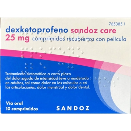 DEXKETOPROFENO SANDOZ CARE 25 MG 10 COMPRIMIDOS RECUBIERTOS