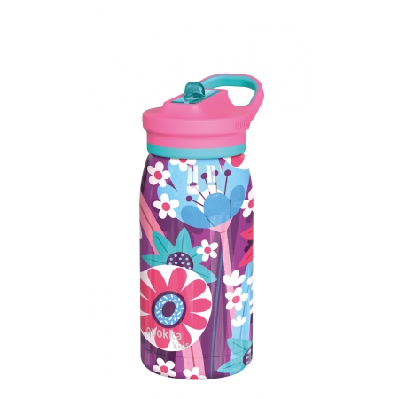 QUOKKA KIDS POP BOTELLA ACERO INOXIDABLE BLOOMING GARDEN 445 ML