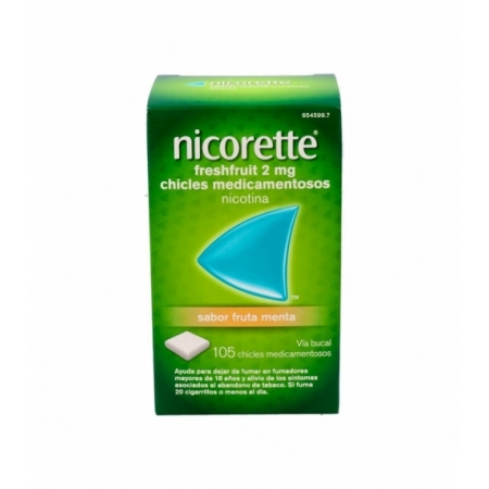 NICORETTE FRESHFRUIT 2 MG 105 CHICLES MEDICAMENTOSOS