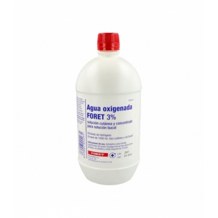 AGUA OXIGENADA FORET 30 MG/ML SOLUCION CUTANEA Y CONCENTRADO PARA SOLUCION BUCAL 1 FRASCO 1000 ML