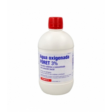 AGUA OXIGENADA FORET 30 MG/ML SOLUCION CUTANEA Y CONCENTRADO PARA SOLUCION BUCAL 1 FRASCO 500 ML