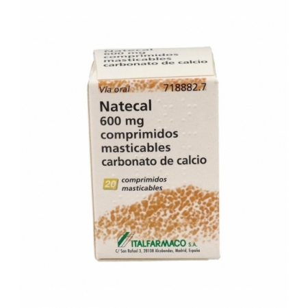 NATECAL 1500 MG (600 MG CA) 20 COMPRIMIDOS MASTICABLES